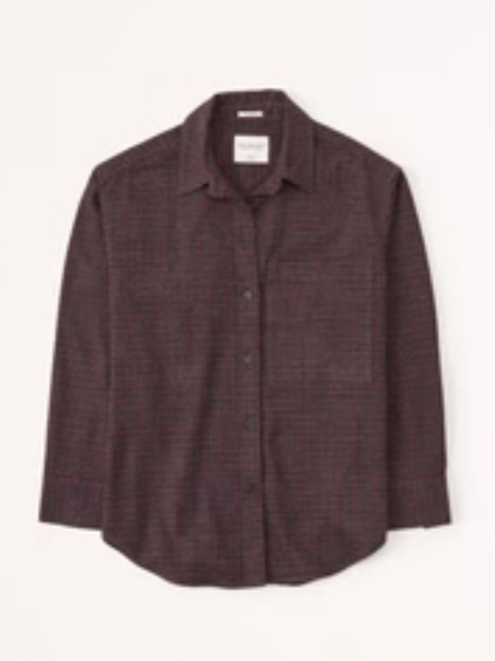 Abercrombie & Fitch Black Button-Down Shirt with Red Grid